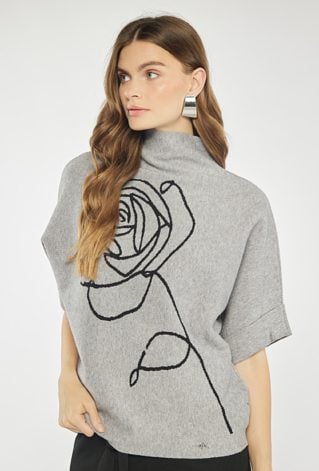 Sweter damski z różą