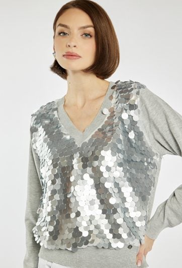 Sweter z dużymi cekinami