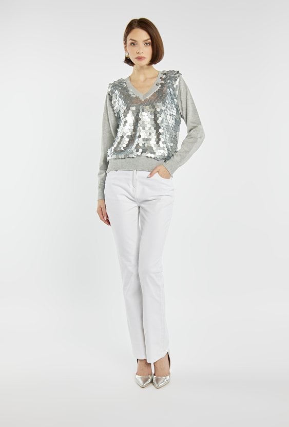 Sweter z dużymi cekinami