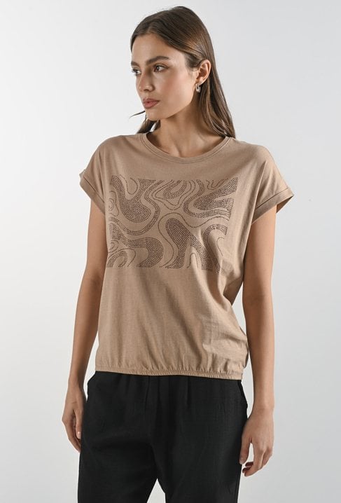 Bawełniany t-shirt z gumką