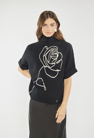 Sweter damski z różą