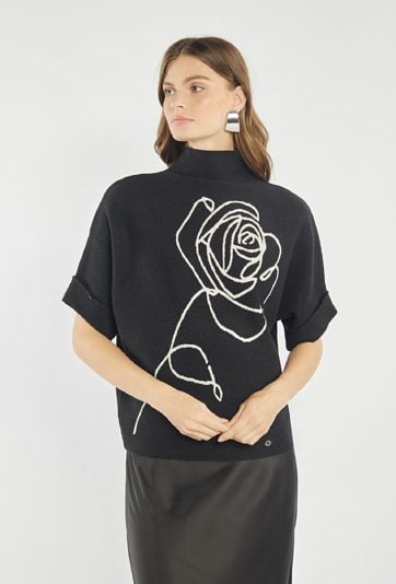 Sweter damski z różą