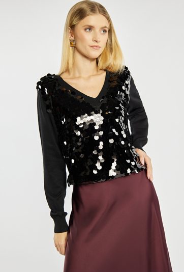 Sweter z dużymi cekinami