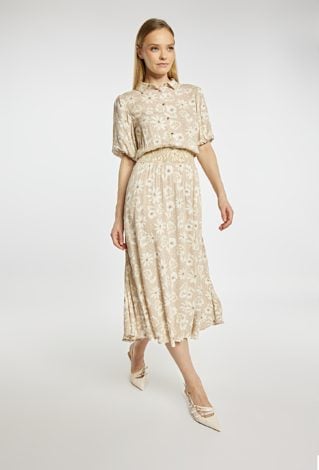 Wzorzysta sukienka midi