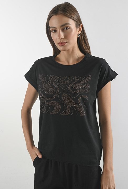 Bawełniany t-shirt z gumką