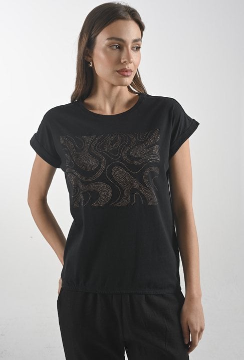 Bawełniany t-shirt z gumką