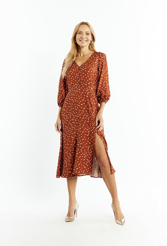 Sukienka damska z rozcięciem