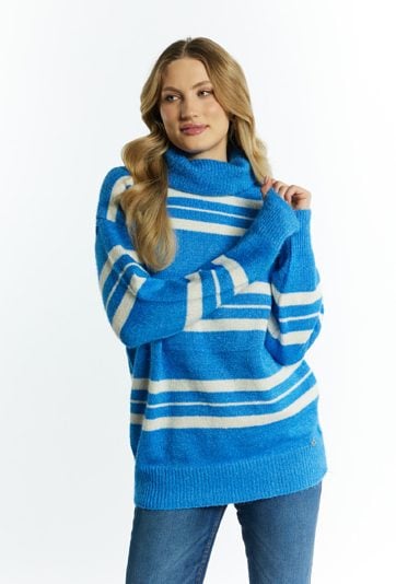 Dłuższy sweter w paski