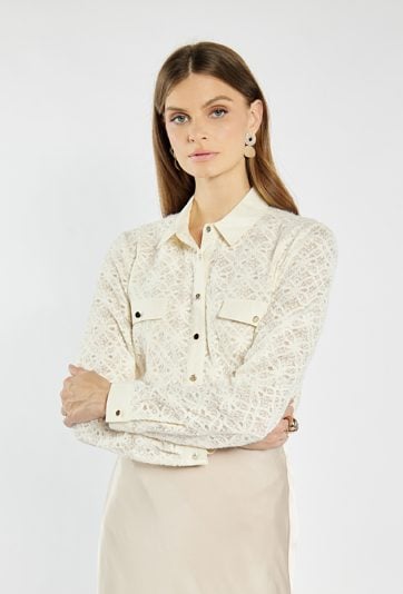 Elegancka koszula z koronki