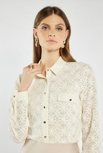 Elegancka koszula z koronki