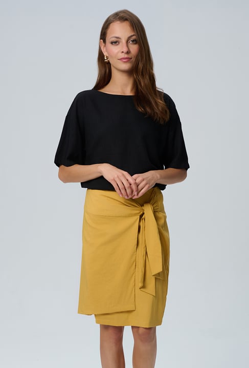 Bluzka oversize z domieszką lnu