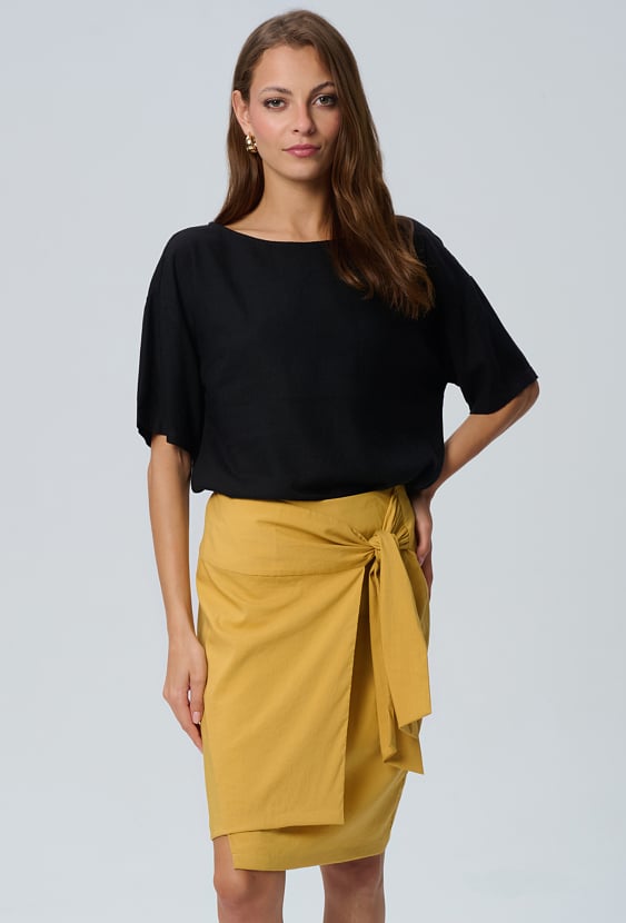 Bluzka oversize z domieszką lnu