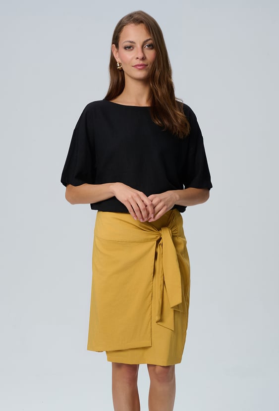 Bluzka oversize z domieszką lnu