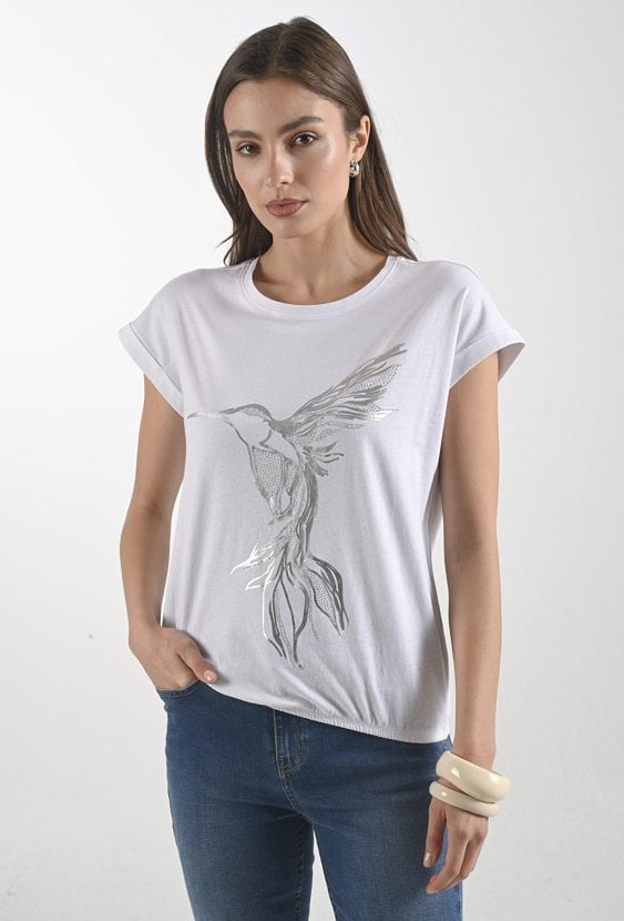 Bawełniany t-shirt z gumką