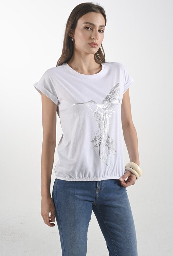 Bawełniany t-shirt z gumką