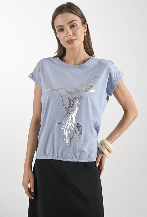 Bawełniany t-shirt z gumką