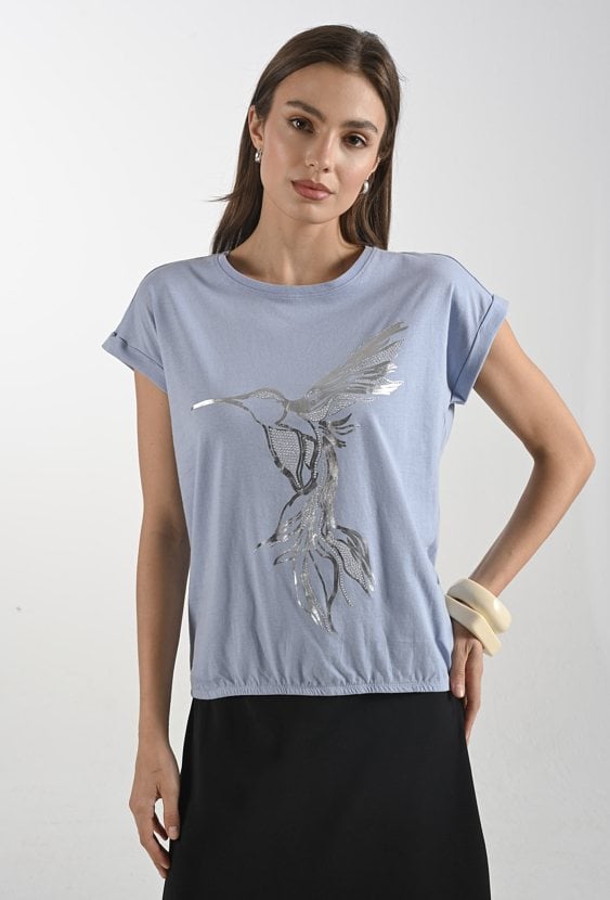 Bawełniany t-shirt z gumką