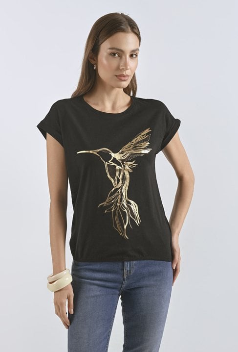 Bawełniany t-shirt z gumką