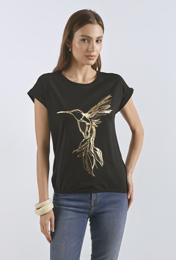 Bawełniany t-shirt z gumką