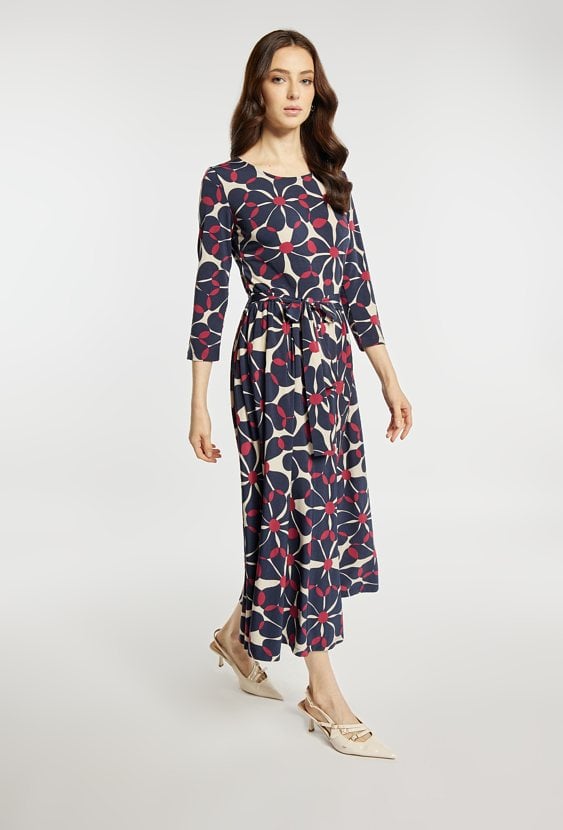 Sukienka midi z wiązaniem