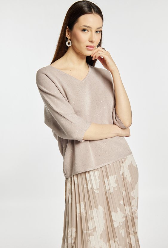 Sweter damski z cekinami