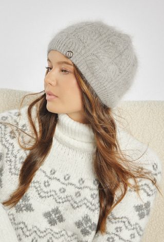 Szara czapka damska