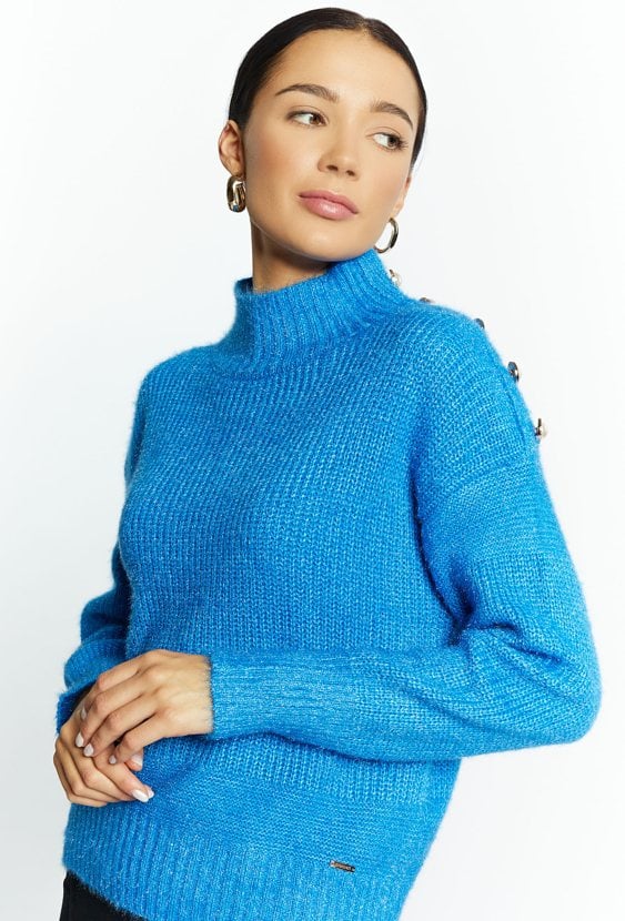 Połyskujący sweter damski