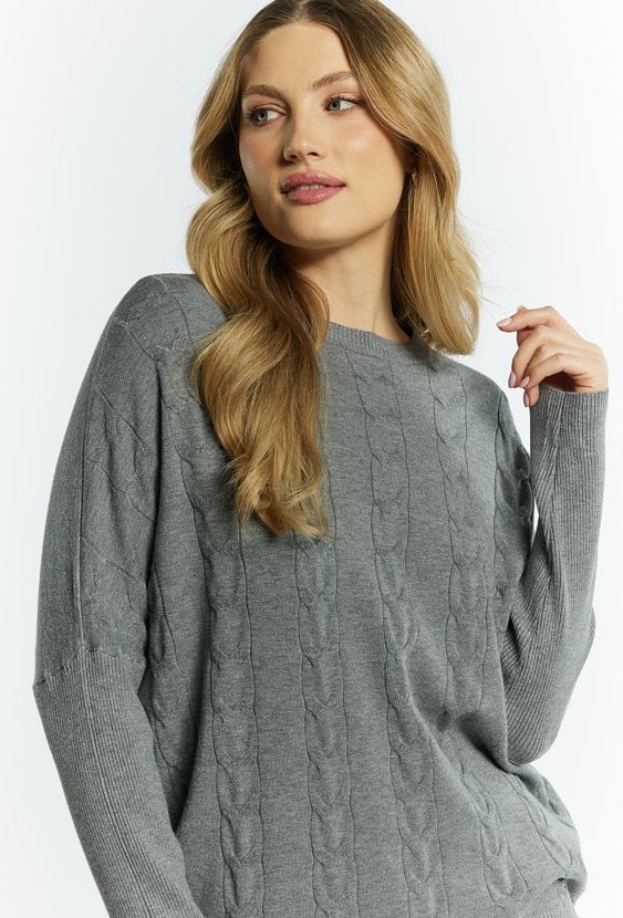 Sweter damski ze splotem