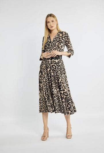 Sukienka midi ze zwierzęcym wzorem