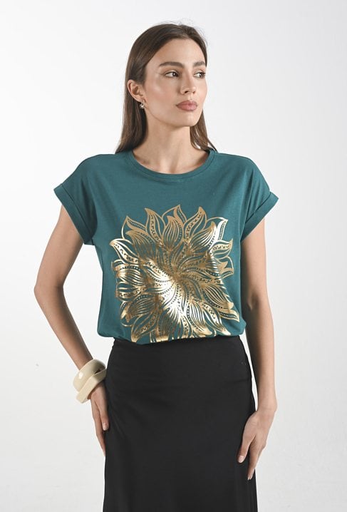 Bawełniany t-shirt z gumką