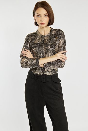 Bluzka damska o metalicznym połysku