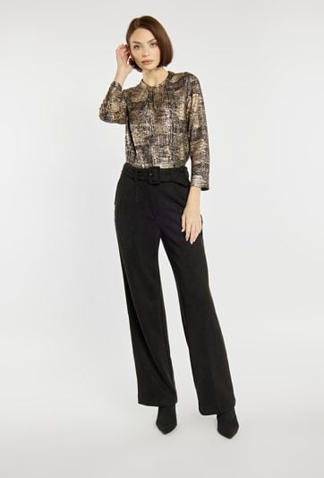 Bluzka damska o metalicznym połysku