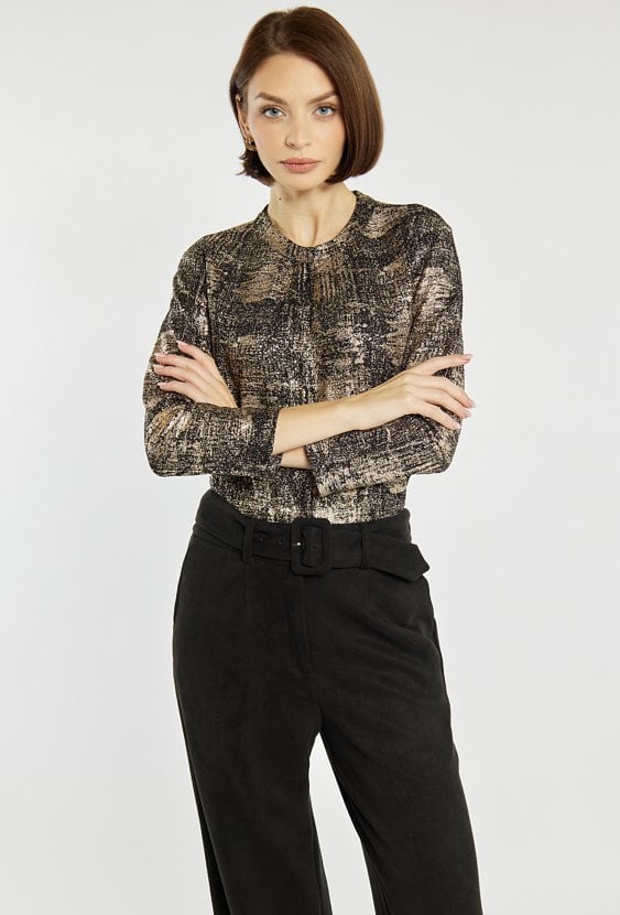 Bluzka damska o metalicznym połysku