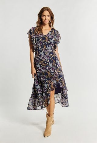 Wzorzysta sukienka damska