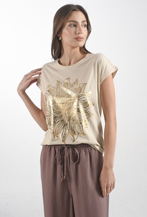 Bawełniany t-shirt z gumką