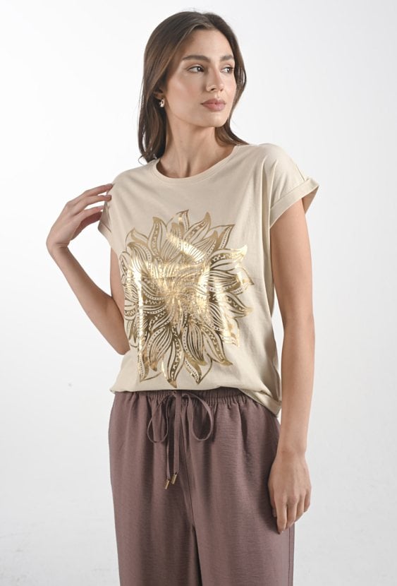 Bawełniany t-shirt z gumką