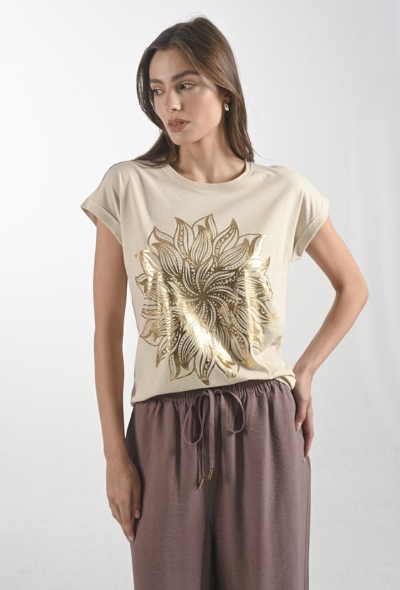 Bawełniany t-shirt z gumką