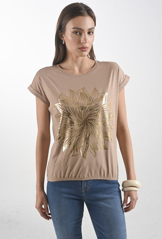 Bawełniany t-shirt z gumką