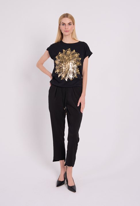 Bawełniany t-shirt z gumką
