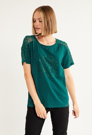 Bluzka z siateczką na ramionach