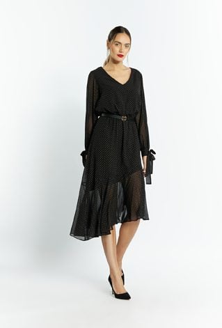 Asymetryczna sukienka z subtelnym wzorem