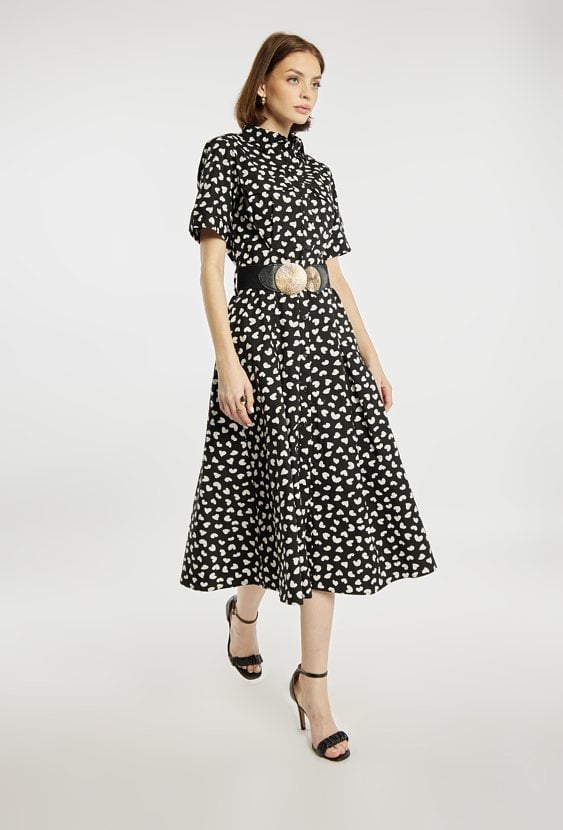 Sukienka damska z kołnierzem