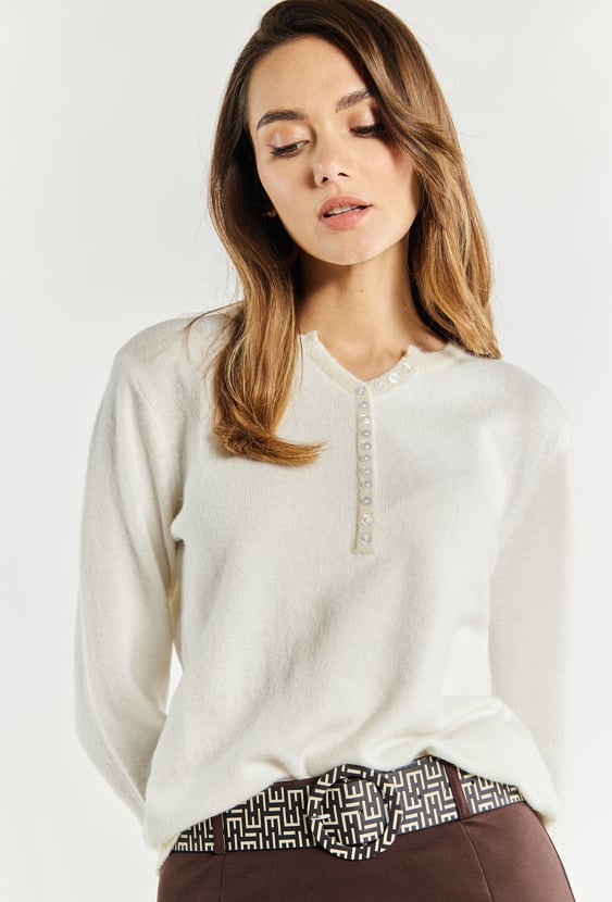 Sweter damski z guzikami