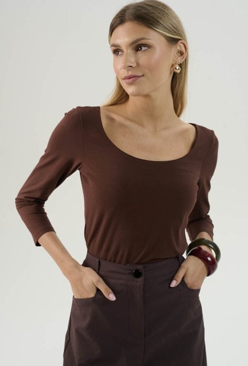 Bawełniana bluzka z rękawem 3/4