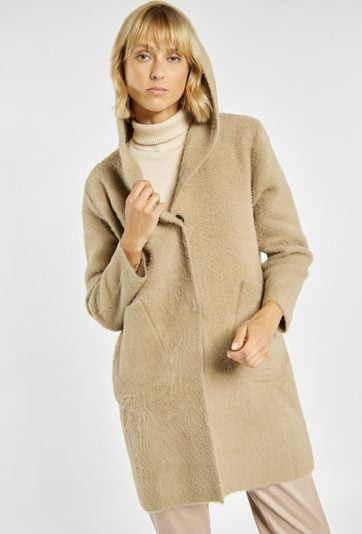 Długi sweter z kapturem