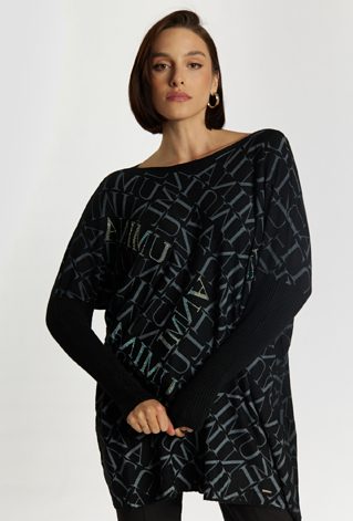 Sweter o swobodnym kroju z wzorem