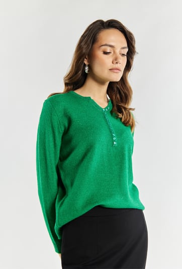 Sweter damski z guzikami