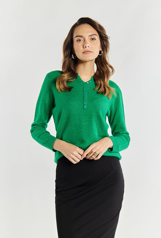 Sweter damski z guzikami