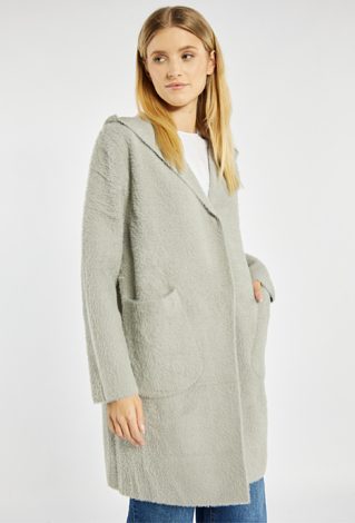 Długi sweter z kapturem