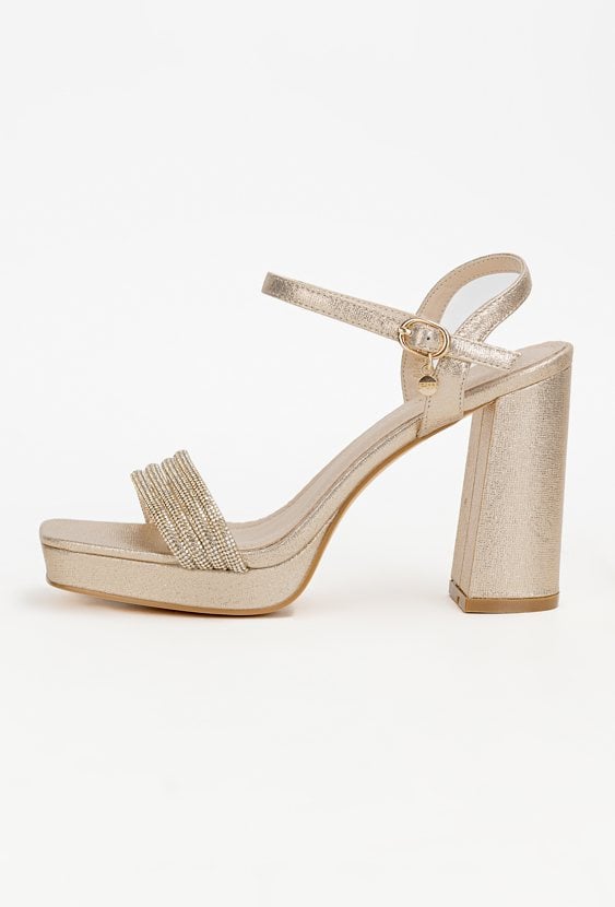 Złote sandały damskie